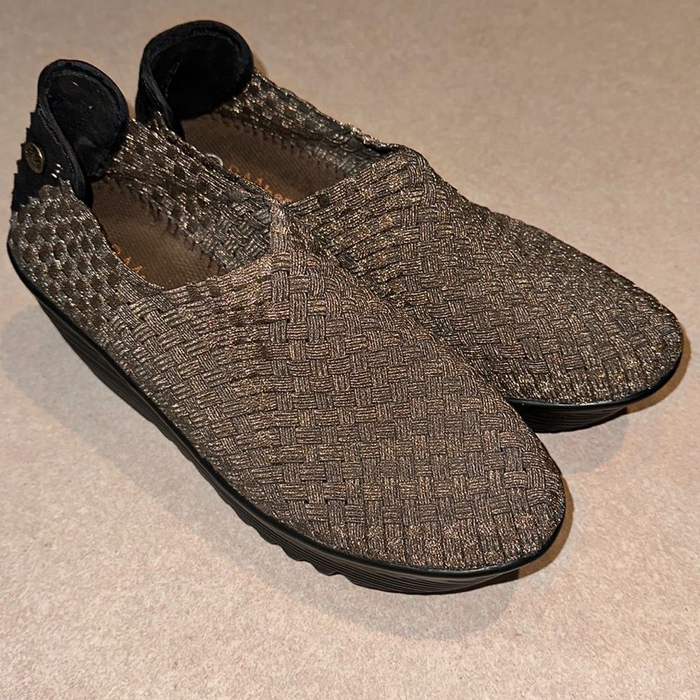 BERNIE MEV Bronze Brown Slip On Wedge Shoes